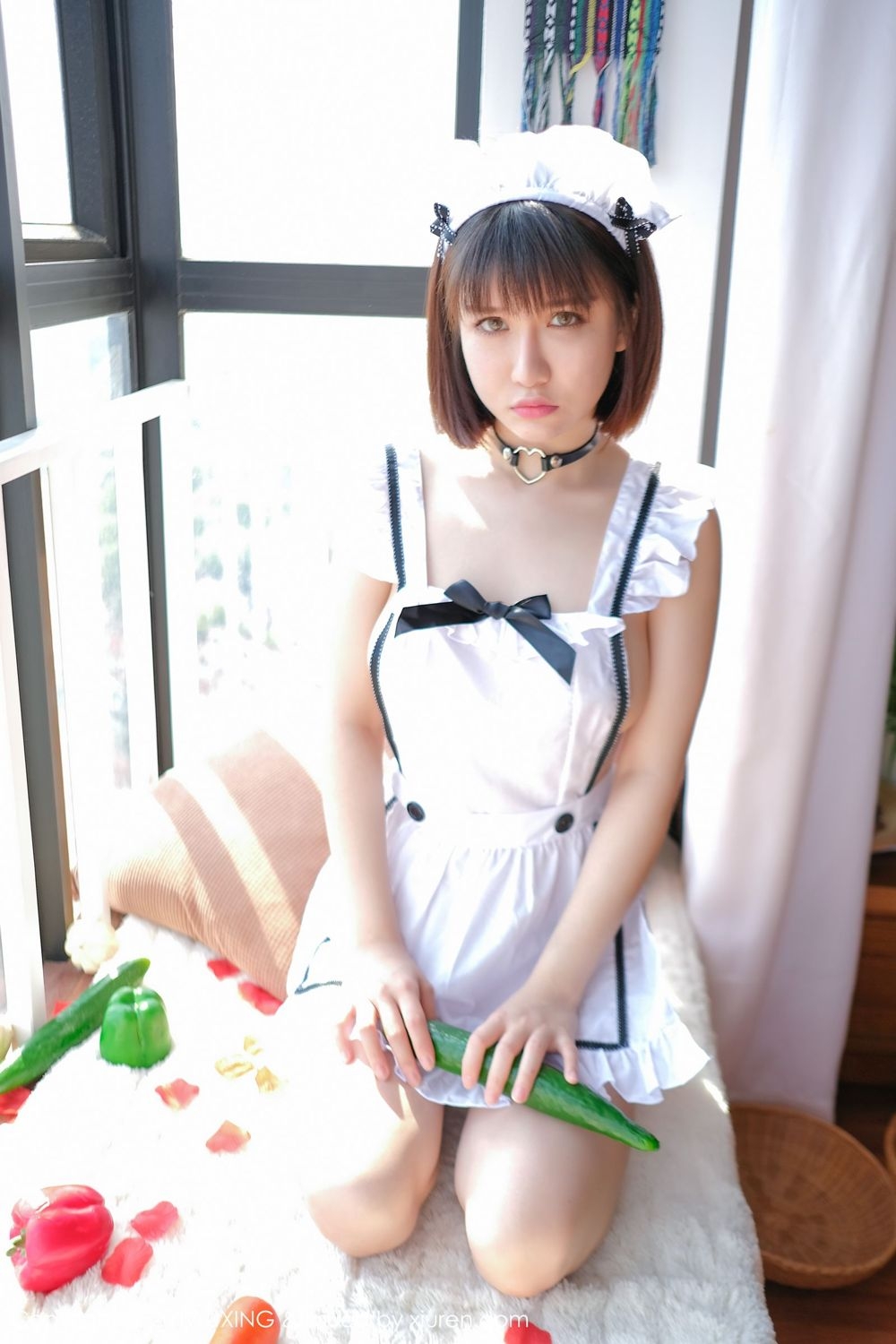 Maid outfit uniform temptation proud jiao meng Ming yan as a person tomato cucumber welfare picture(23)